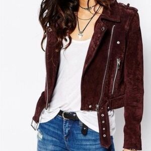 NWT Blank NYC Suede Biker Jacket - Burgundy